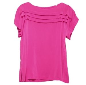 Liz Claiborne Pink Short Sleeve Silk Blouse 8